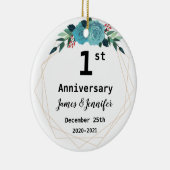 Individuelle Name und Jahr zum ersten Mal zum Hoch Keramik Ornament (Rechts)