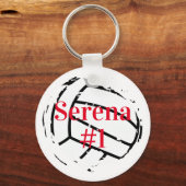 Individuelle Name und Jersey Volleyball Schlüsselanhänger (Vorderseite)