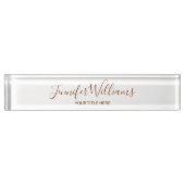 Individuelle Name und Jobbezeichnung elegant weiß Namensplakette (Vorderseite)