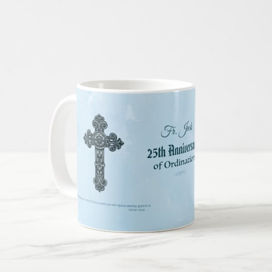 Individuelle Name und Jubiläumsjahr Ordination, Pr Kaffeetasse (Vorderseite Links)