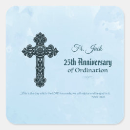 Individuelle Name und Jubiläumsjahr Ordination, Pr Quadratischer Aufkleber