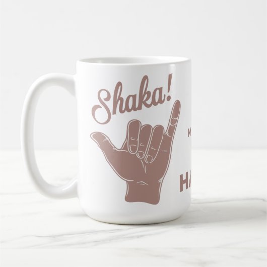 Individuelle Name und Lage Shaka Kaffeetasse (Links)