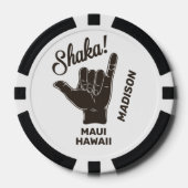 Individuelle Name und Lage Shaka Pokerchips (Vorderseite)