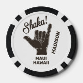Individuelle Name und Lage Shaka Pokerchips (Rückseite)