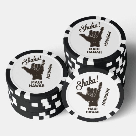 Individuelle Name und Lage Shaka Pokerchips (Stapel)