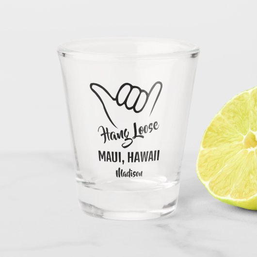 Individuelle Name und Lage Shaka Schnapsglas (Vorderseite)