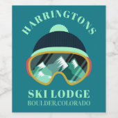 Individuelle Name und Lage Skimaske Weinetikett (Einzelnes Label)