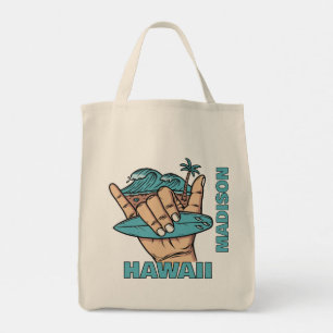 Individuelle Name und Lage Surf Shaka Tragetasche