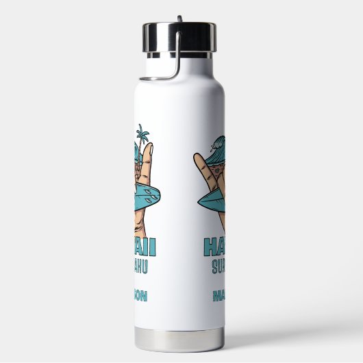 Individuelle Name und Lage Surf Shaka Trinkflasche (rechts)