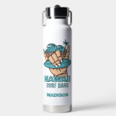Individuelle Name und Lage Surf Shaka Trinkflasche (Vorderseite)