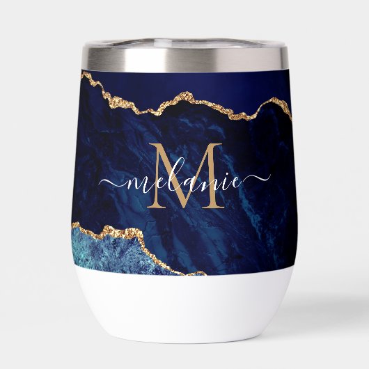 Individuelle Name und Letter aus blauem Marmor (Rückseite)