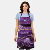 Individuelle Name und Letter-Schürze aus lila Gold Schürze (Getragen)