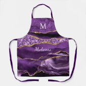 Individuelle Name und Letter-Schürze aus lila Gold Schürze (Vorderseite)