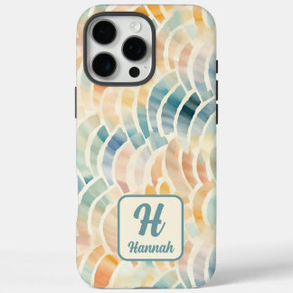 Individuelle Name und Mit Monogramm Wasserfarbe Ge iPhone 16 Pro Max Hülle