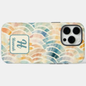 Individuelle Name und Mit Monogramm Wasserfarbe Ge Case-Mate iPhone Hülle (Rückseite (Horizontal))