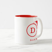 Individuelle Name und Mit Monogramm Weihnachtsmann Zweifarbige Tasse (VorderseiteRechts)
