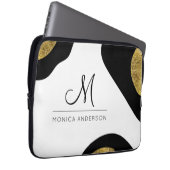 Individuelle Name und Monogram, Abstrakter Laptop- Laptopschutzhülle (Vorne Rechts)