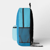 Individuelle Name und Monogramm Blau Bedruckter Rucksack (Rechts)