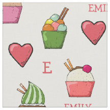 Individuelle Name- und Monogramm-Eiscreme-Stoffe n