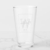 Individuelle Name und Monogramm festgelegt Glas (Rückseite)