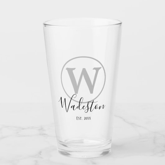Individuelle Name und Monogramm festgestelltes Gla Glas (Vorderseite)
