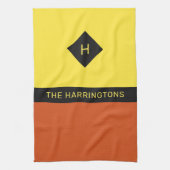 Individuelle Name und Monogramm Geschirrtuch (Vertikal)