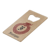 Individuelle Name und Monogramm im keltischen Stil Geldbeutel Flaschenöffner (Vorderseite Schrägansicht)