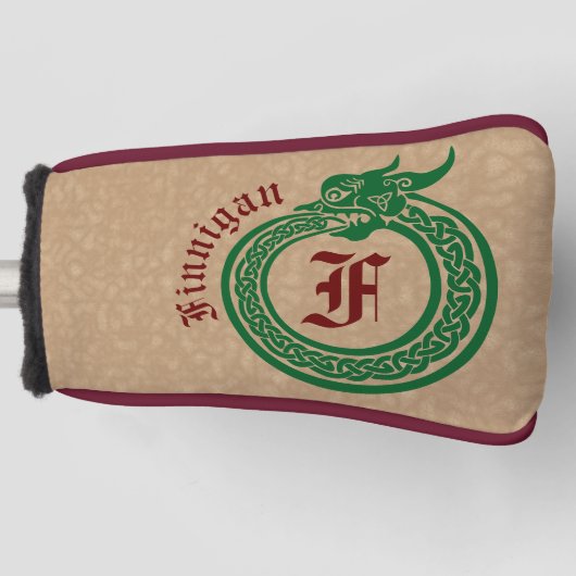 Individuelle Name und Monogramm im keltischen Stil Golf Headcover (Vorderseite)