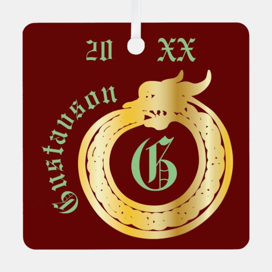 Individuelle Name und Monogramm im keltischen Stil Ornament Aus Metall (Vorderseite)