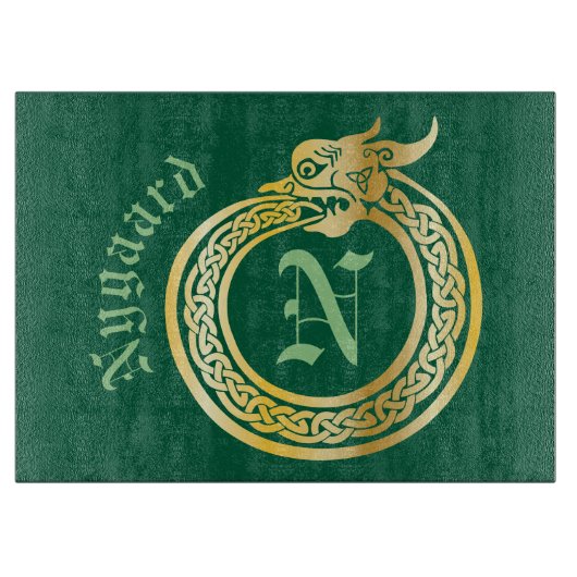 Individuelle Name und Monogramm im keltischen Stil Schneidebrett (Vorderseite)