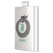 Individuelle Name und Monogramm keltischer Stil Ou Flachmann (Links)