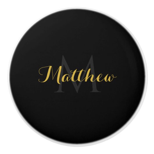 Individuelle Name und Monogramm-Keramik Keramikknauf (Vorderseite)