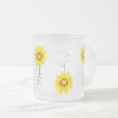 Individuelle Name und Monogramm mit eleganter Sonn Mattglastasse (VorderseiteRechts)