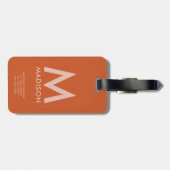 Individuelle Name und Monogramm| Modernes Minimali Gepäckanhänger (Rückseite horizontal)