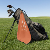 Individuelle Name und Monogramm| Modernes Minimali Golfhandtuch (Gras)