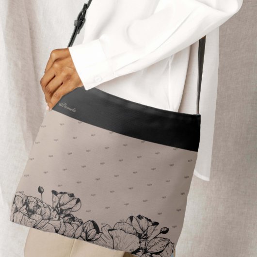 Individuelle Name- und Monogramm-Muster Tragetaschen Mit Langen Trägern