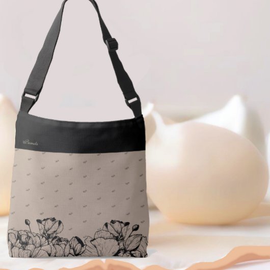 Individuelle Name- und Monogramm-Muster Tragetaschen Mit Langen Trägern