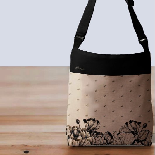 Individuelle Name- und Monogramm-Muster Tragetaschen Mit Langen Trägern