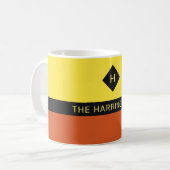 Individuelle Name und Monogramm-Tasse Kaffeetasse (Vorderseite Links)