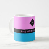 Individuelle Name und Monogramm-Tasse Kaffeetasse (Vorderseite Links)