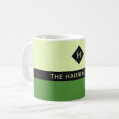 Individuelle Name und Monogramm-Tasse Kaffeetasse (Vorderseite Links)