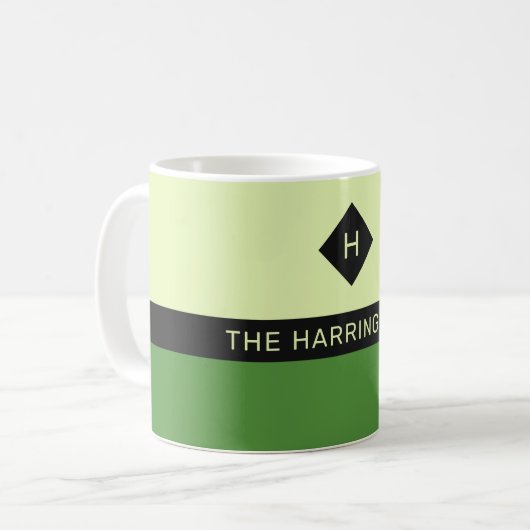 Individuelle Name und Monogramm-Tasse Kaffeetasse (Vorderseite Links)