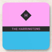 Individuelle Name- und Monogramm-Untersetzer-Set Getränkeuntersetzer (Vorderseite)