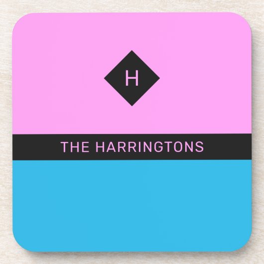 Individuelle Name- und Monogramm-Untersetzer-Set Getränkeuntersetzer (Vorderseite)