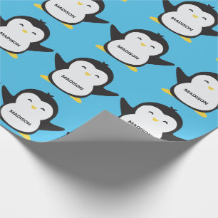 Individuelle Name und niedlicher Pinguin Geschenkpapier