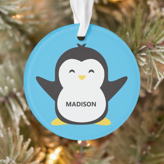 Individuelle Name und niedlicher Pinguin Ornament (Baum)