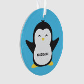 Individuelle Name und niedlicher Pinguin Ornament (Vorderseite)