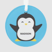 Individuelle Name und niedlicher Pinguin Ornament (Rückseite)