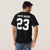 Individuelle Name und Nummer-Jersey-Sport T-Shirt (Schwarz voll)