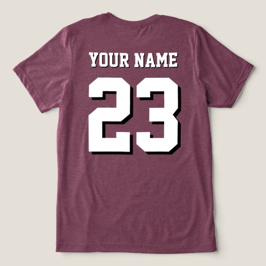 Individuelle Name und Nummer-Jersey-Sport Tri-Blend Shirt (Design Rückseite)